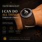 OROCUFF Inspirational Philippians 4:13 Leather Bracelet, Handcrafted Meaningful Bracelet with Cross, Dark Brown