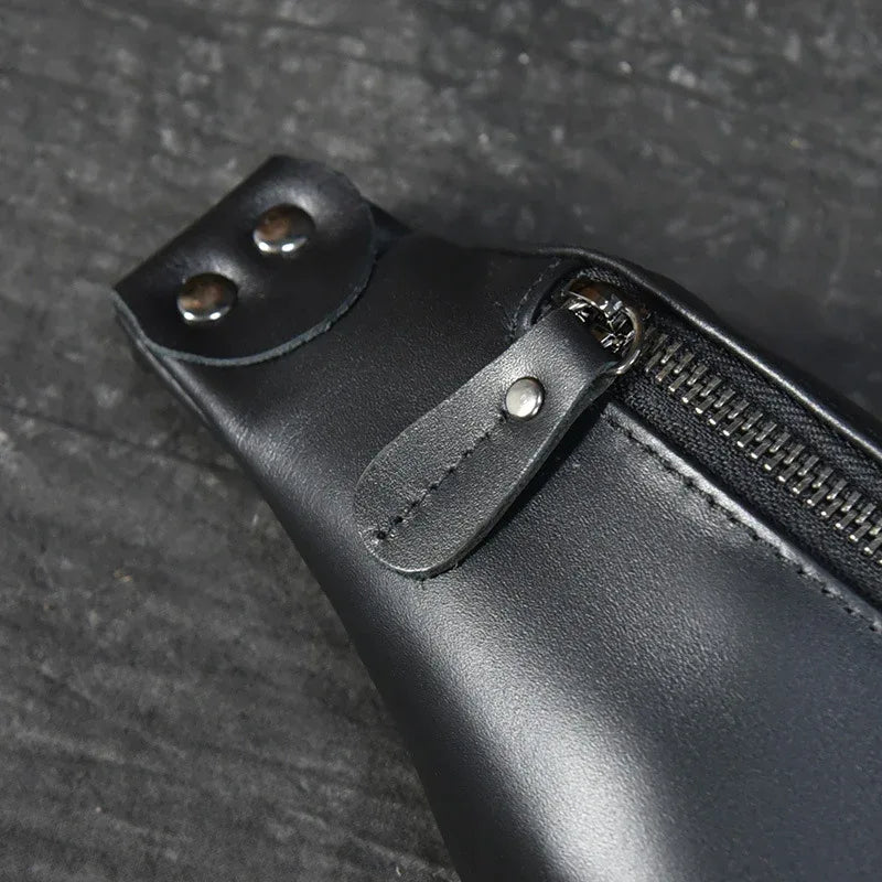 Onyx | Smooth Black Waist Bag — view 9