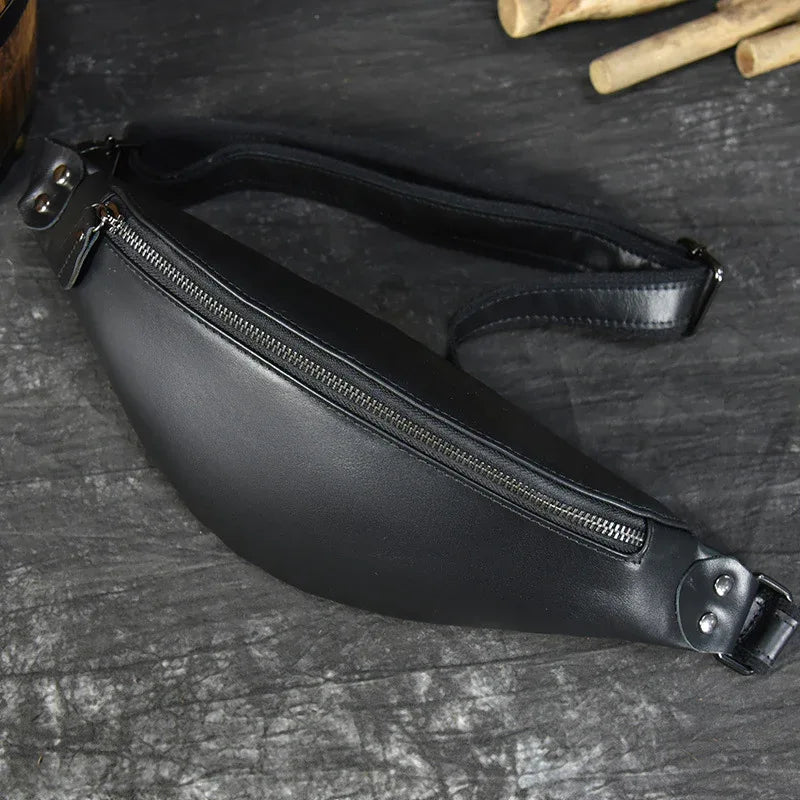 Onyx | Smooth Black Waist Bag — view 10