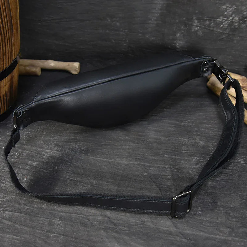 Onyx | Smooth Black Waist Bag — view 12