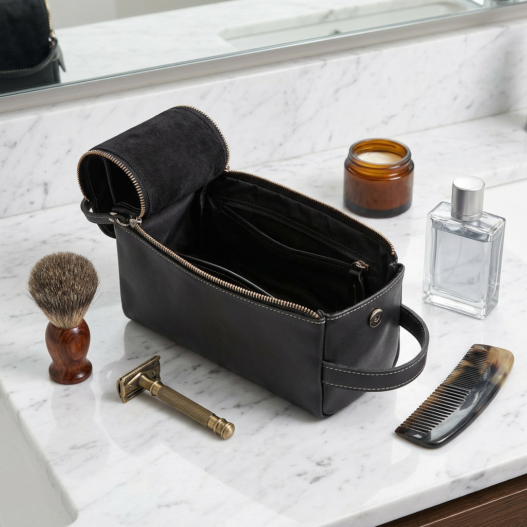 Harbor | Black Travel Toiletry Bag — view 10
