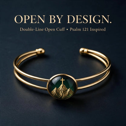 Adjustable open cuff structure of OROCUFF Psalm 121 bracelet
