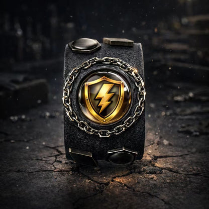 Lightning Energy Leather Bracelet—Power Wristguard