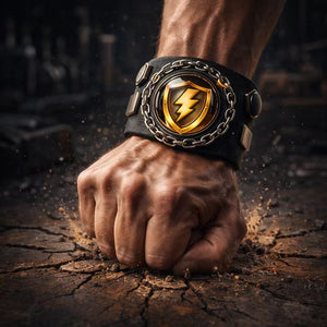 Lightning Energy Leather Bracelet—Power Wristguard