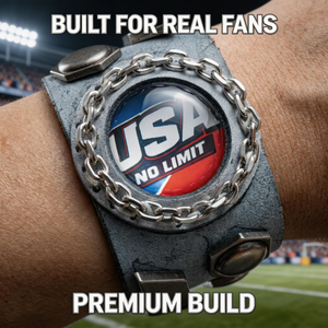 Fan Identity Leather Wristband – Bold National Colors, Handcrafted Premium Cuff