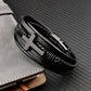 Faith Over Fear Cross Bracelet for Men, Braided Genuine Leather Christian Bracelet, Inspirational Religious Gift for Husband, Dad, Boyfriend